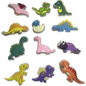 12 Piece Dinosaur Shoe Charms Croc Accessories Cute and Colorful